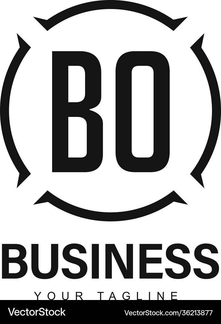 Bo initial a logo design with abstract style Bo initial a logo design with abstract style vector image