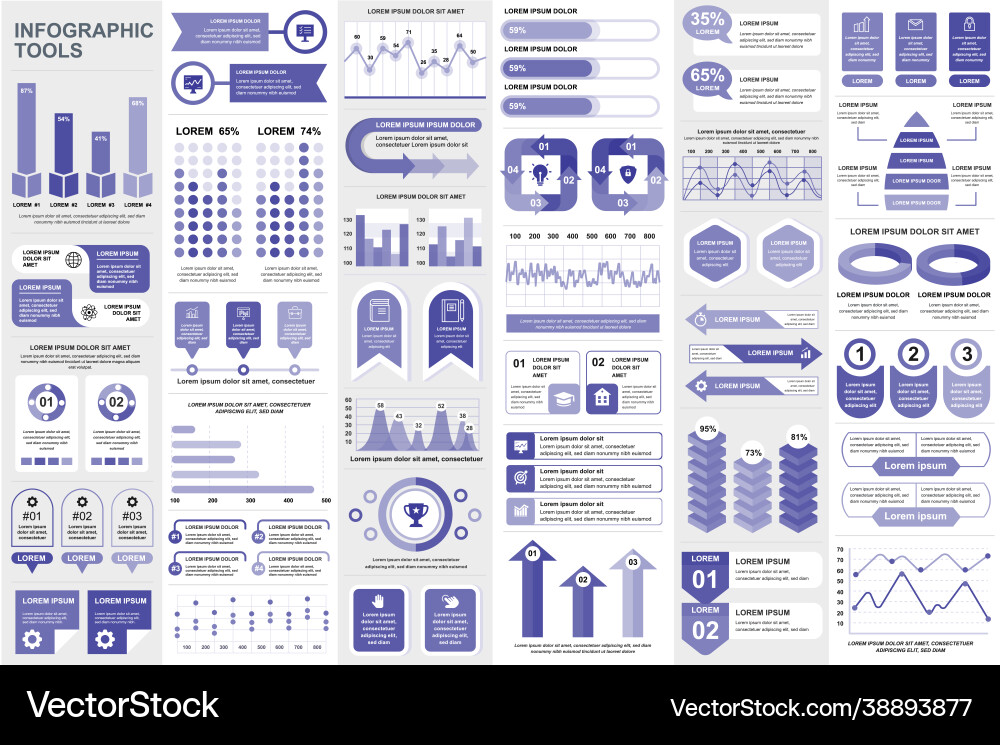 Bundle infographic elements data visualization Bundle infographic elements data visualization vector image