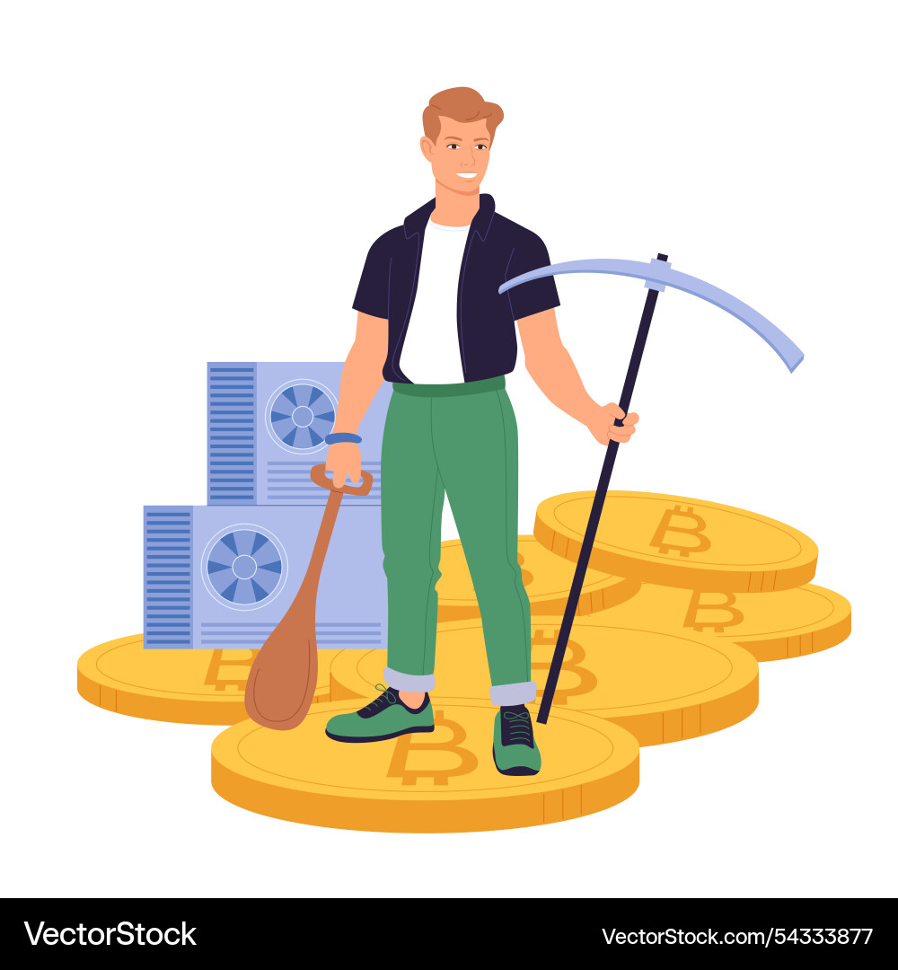 Cryptocurrency mining blockchain investment Vector Image