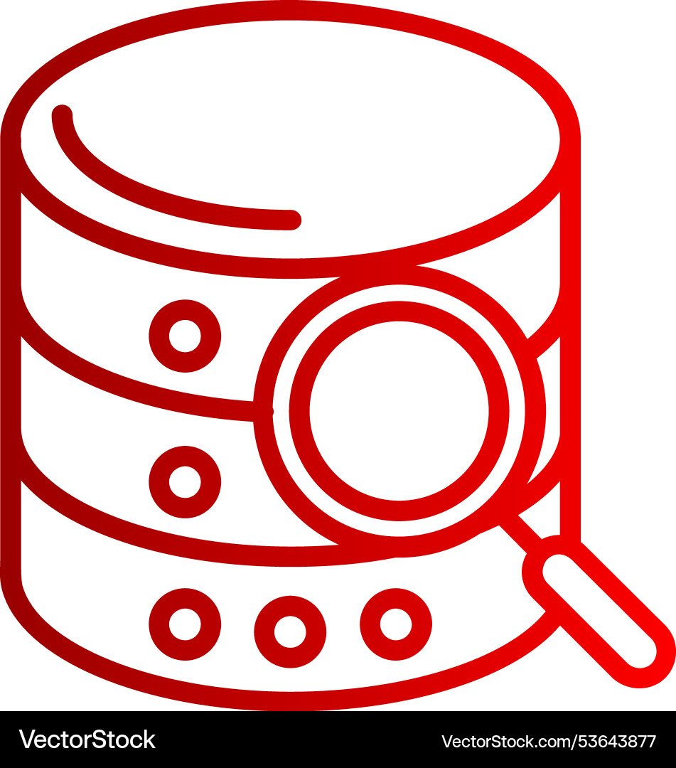 Database line gradient icon vector image