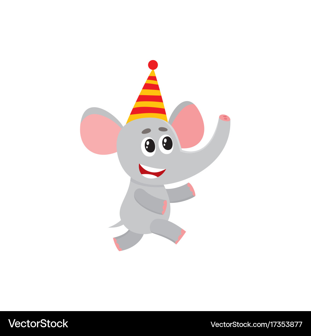 Flat elephant character having fun running Vector Image