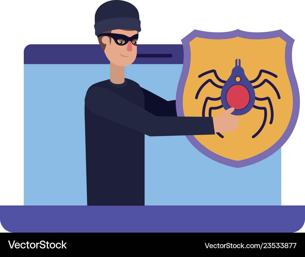 Hacker stealing information avatar character vector image