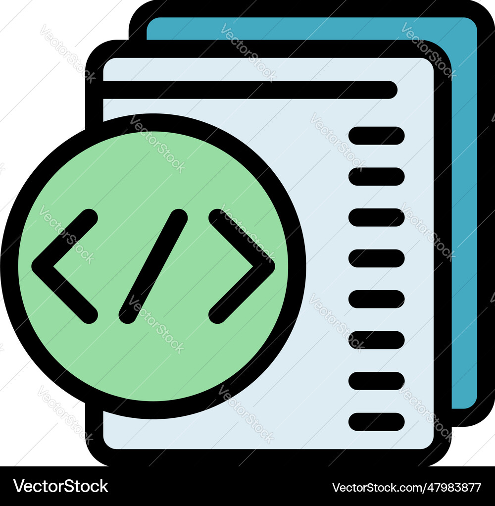 Html code icon flat Html code icon flat vector image