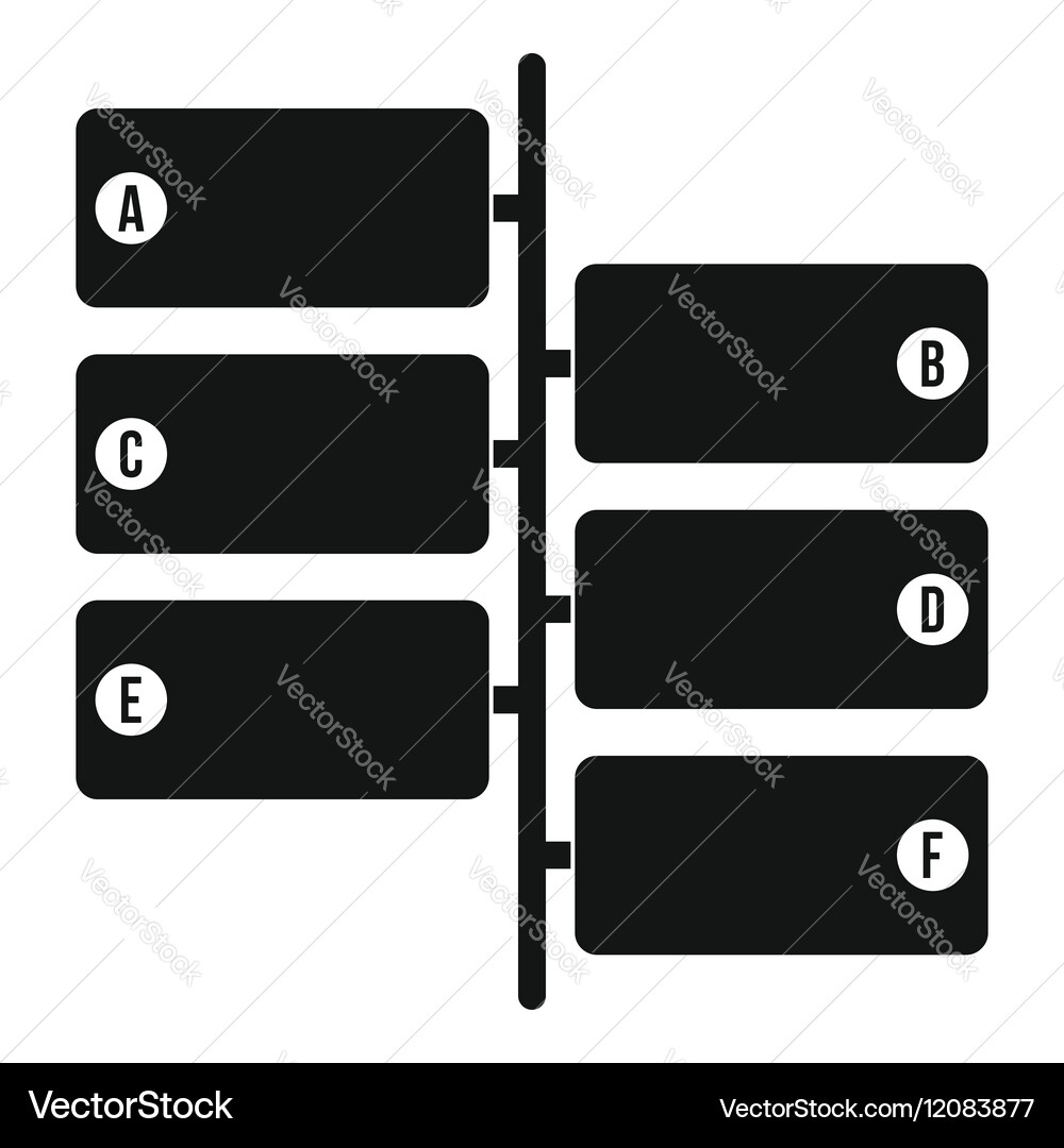 Infographic blocks on signpost icon simple style vector image