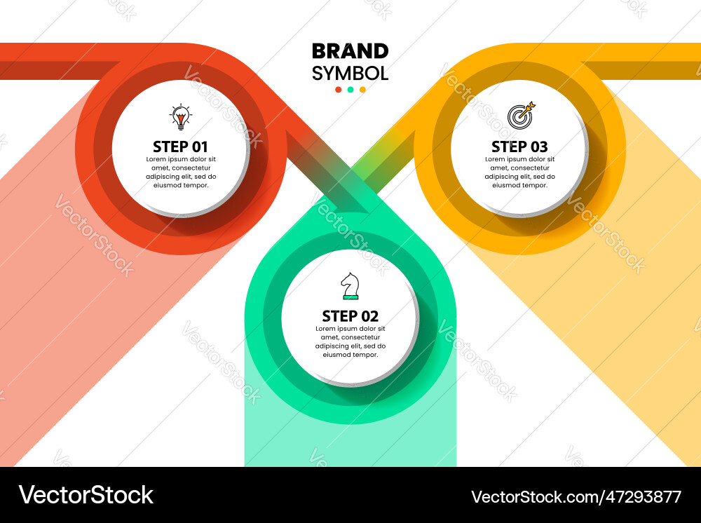 Infographic template 3 linked circles with icons Infographic template 3 linked circles with icons vector image