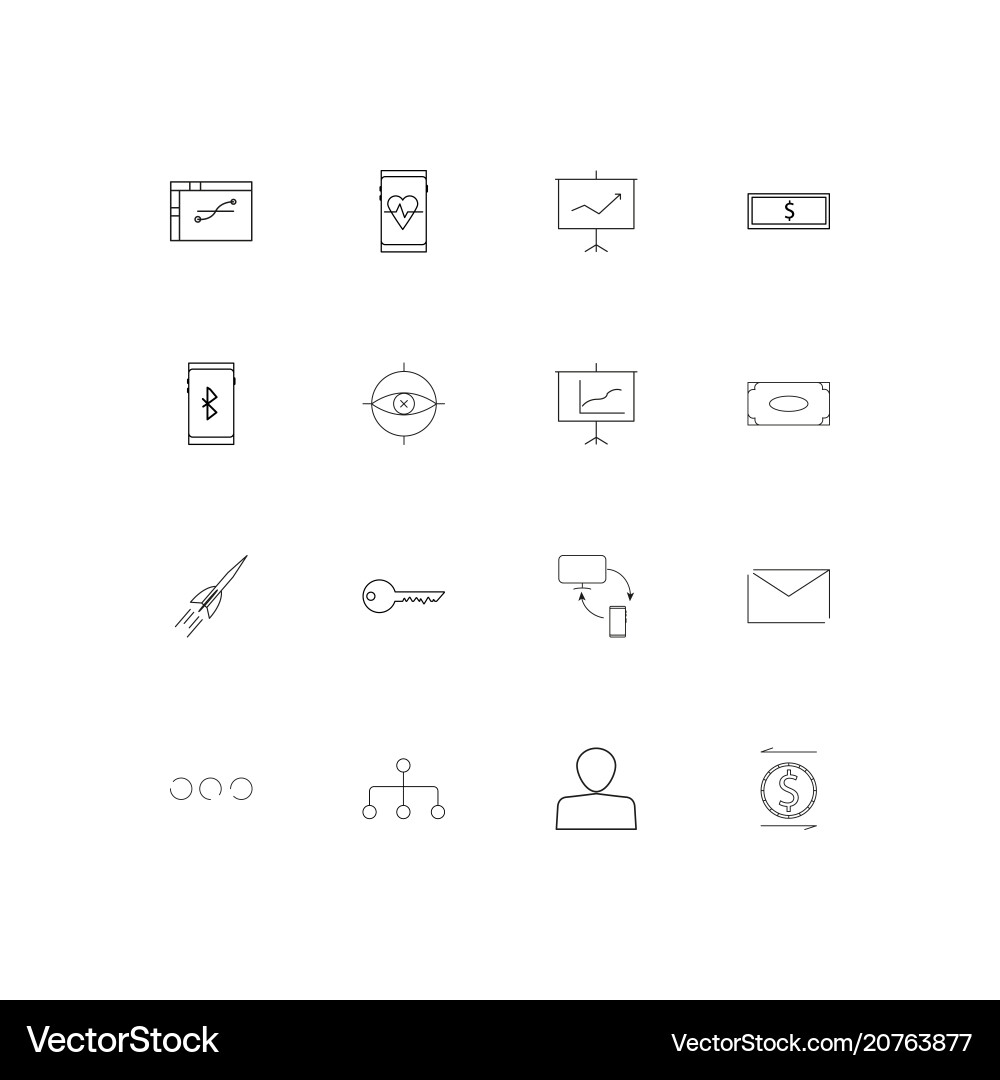 Internet of things linear thin icons set outlined vector image