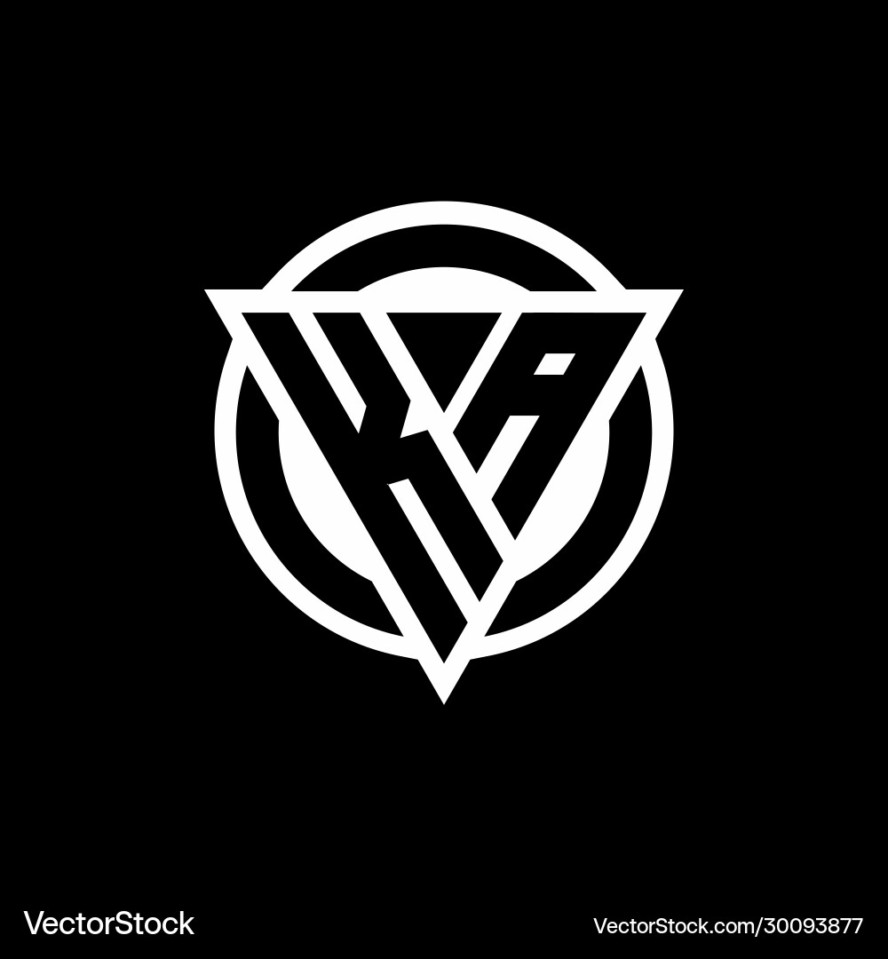Ka logo with negative space triangle shape Vector Image
