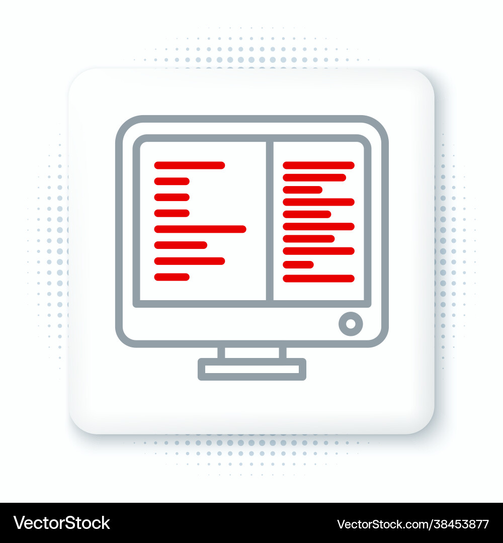 Line computer monitor screen icon isolated Line computer monitor screen icon isolated Vector Image