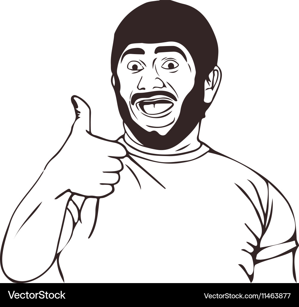 Lol happy guy meme face for any design vector image