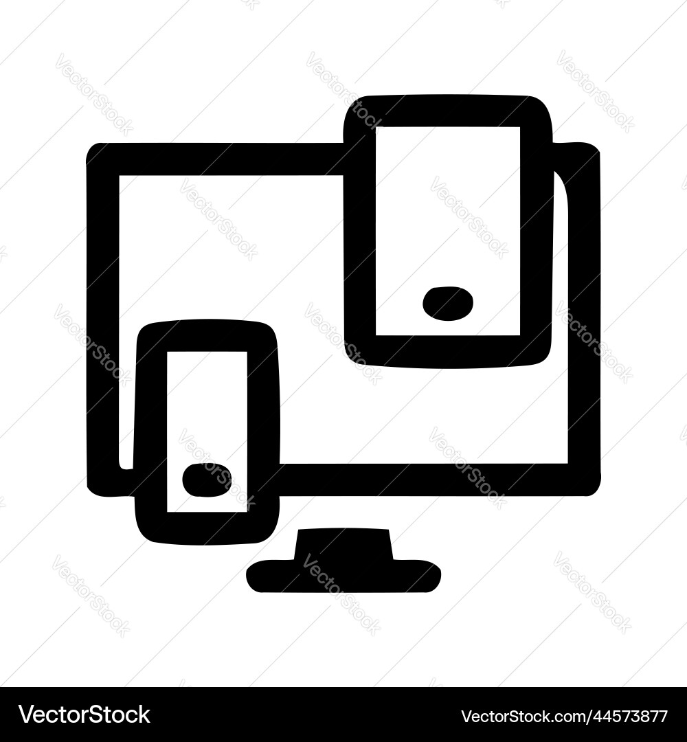 Multiple devices support computer screen vector image