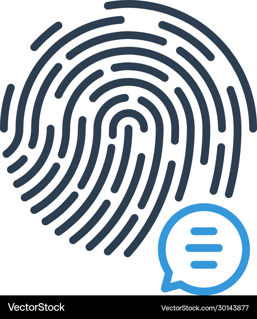 Notification message and fingerprint icon Vector Image