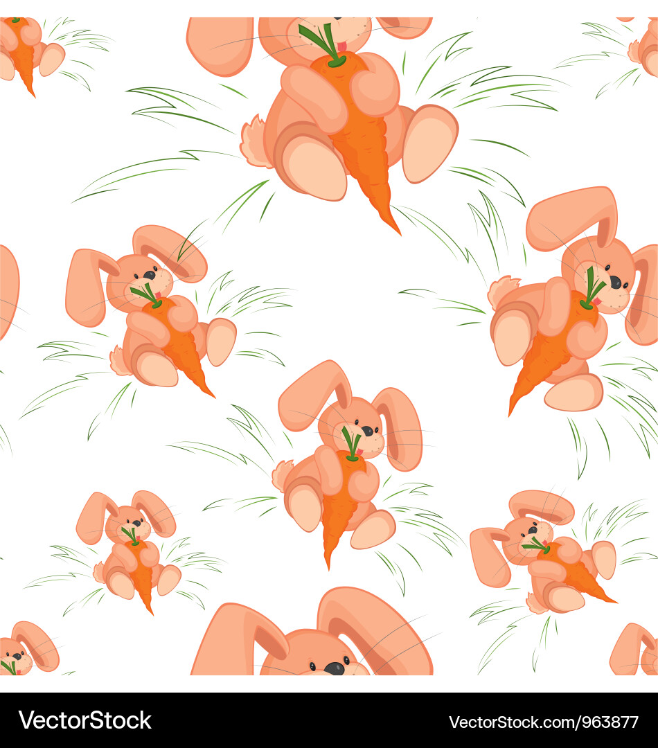 Rabbit with carrot seamless pattern Vector Image