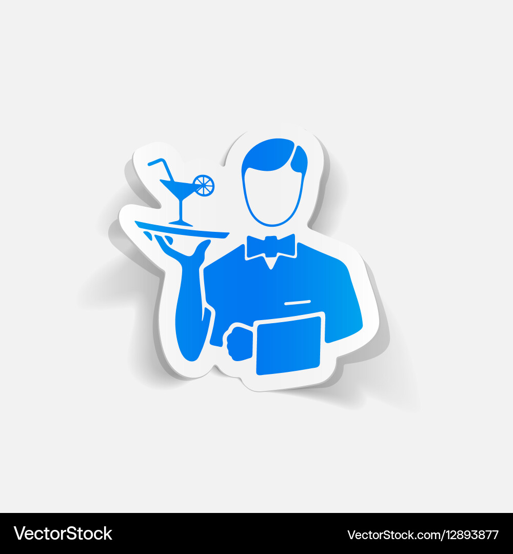 Realistic design element waiter vector image