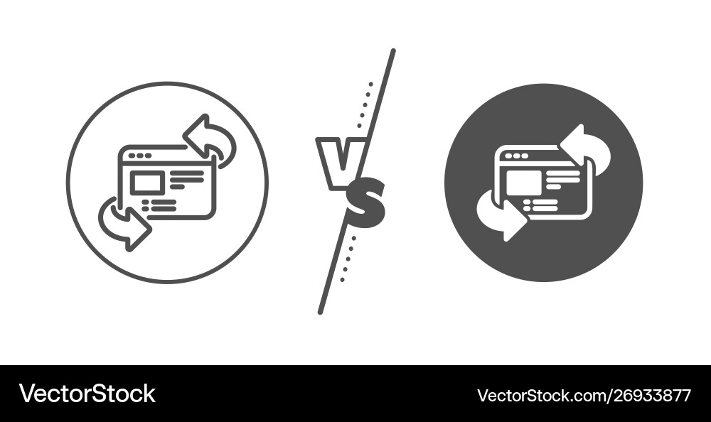 Refresh website line icon update web page sign vector image