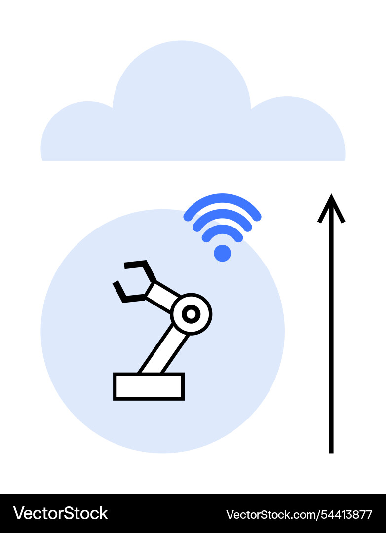 Robotic arm connectivity and cloud computing Robotic arm connectivity and cloud computing vector image