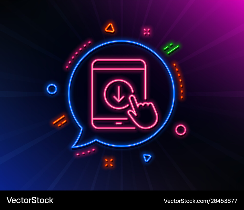 Scroll down tablet pc line icon scrolling screen Scroll down tablet pc line icon scrolling screen vector image