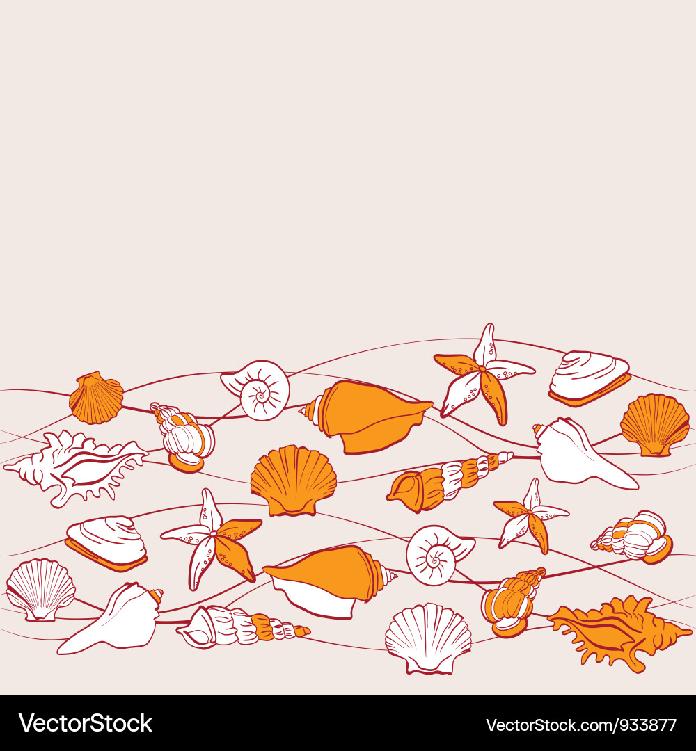 Seashell Pattern - Marine Texture Vector Image