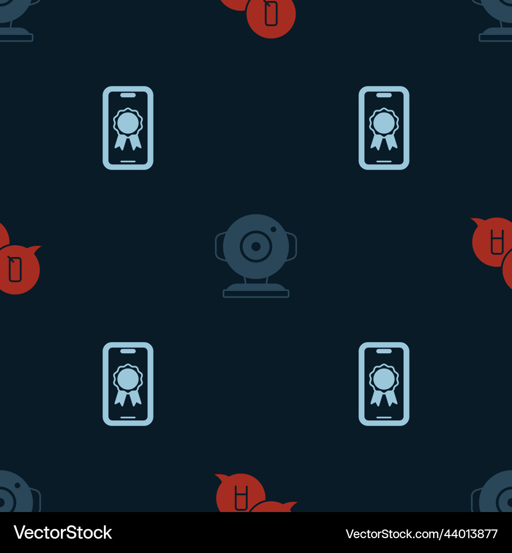 Set question and answer web camera online Vector Image