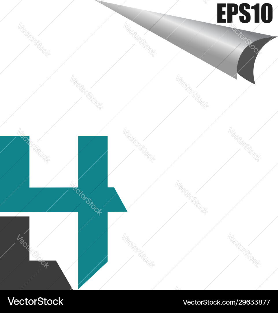 Simple lh initial monogram design template Vector Image