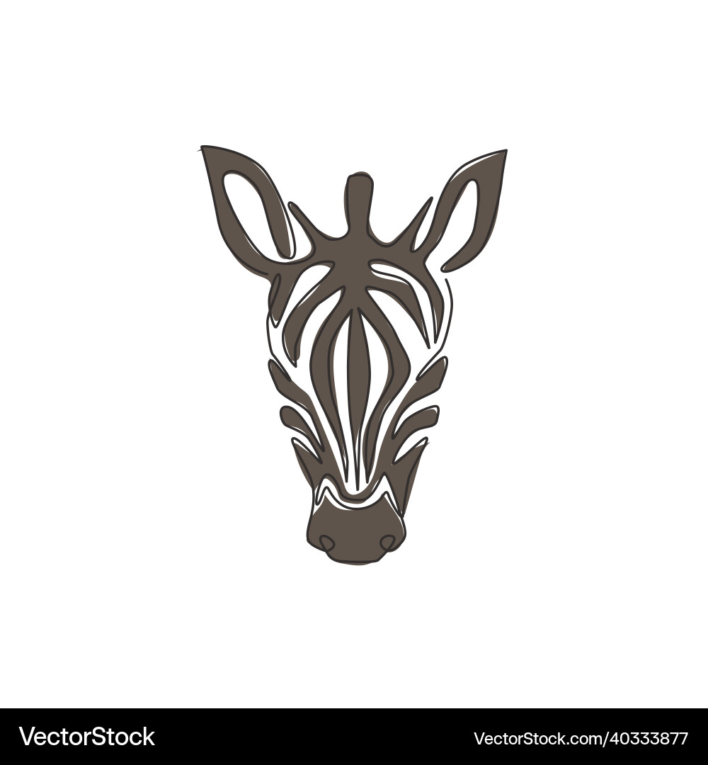 Single continuous line drawing of elegant zebra Single continuous line drawing of elegant zebra vector image