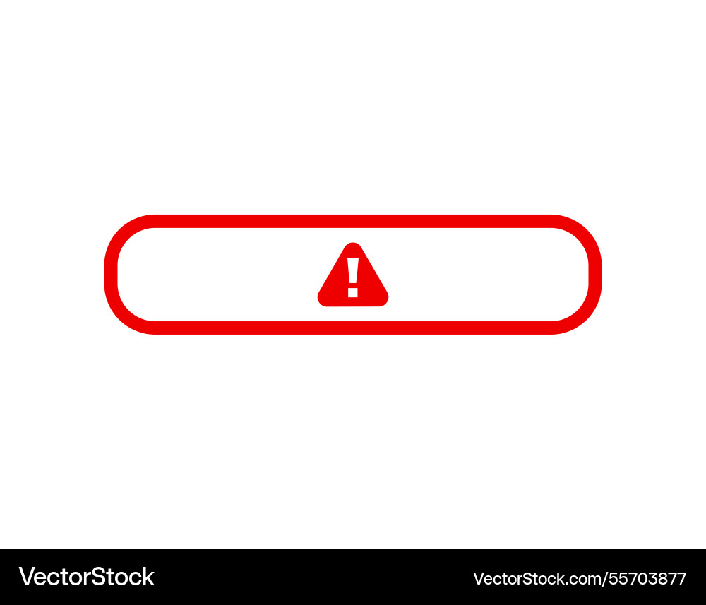 Warning sign exclamation mark in red framework Vector Image