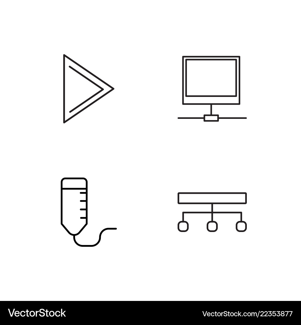 Web simple outlined icons set Web simple outlined icons set vector image