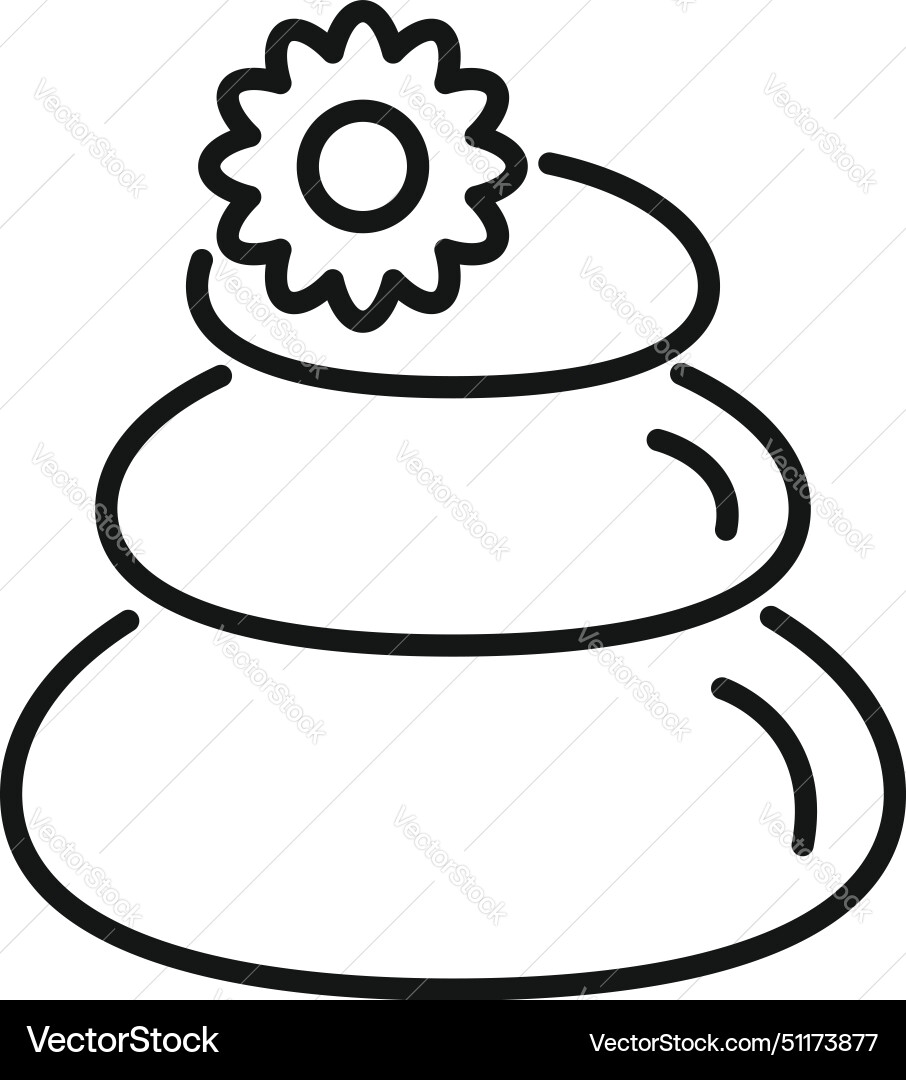 Zen round stones icon outline spa rock Royalty Free Vector