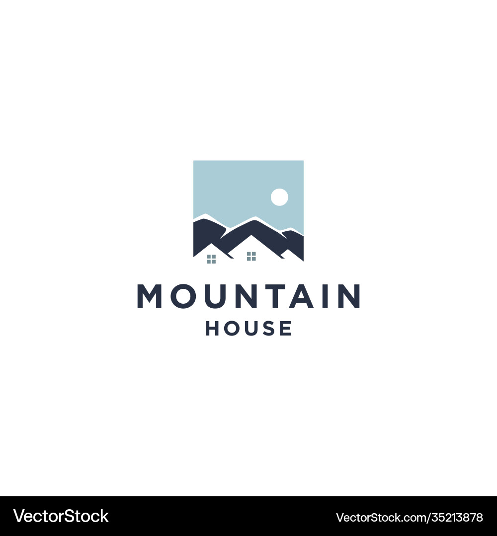 Bergblick Haus Wohnhaus Logo Bergblick Haus Wohnhaus Logo vektorbild