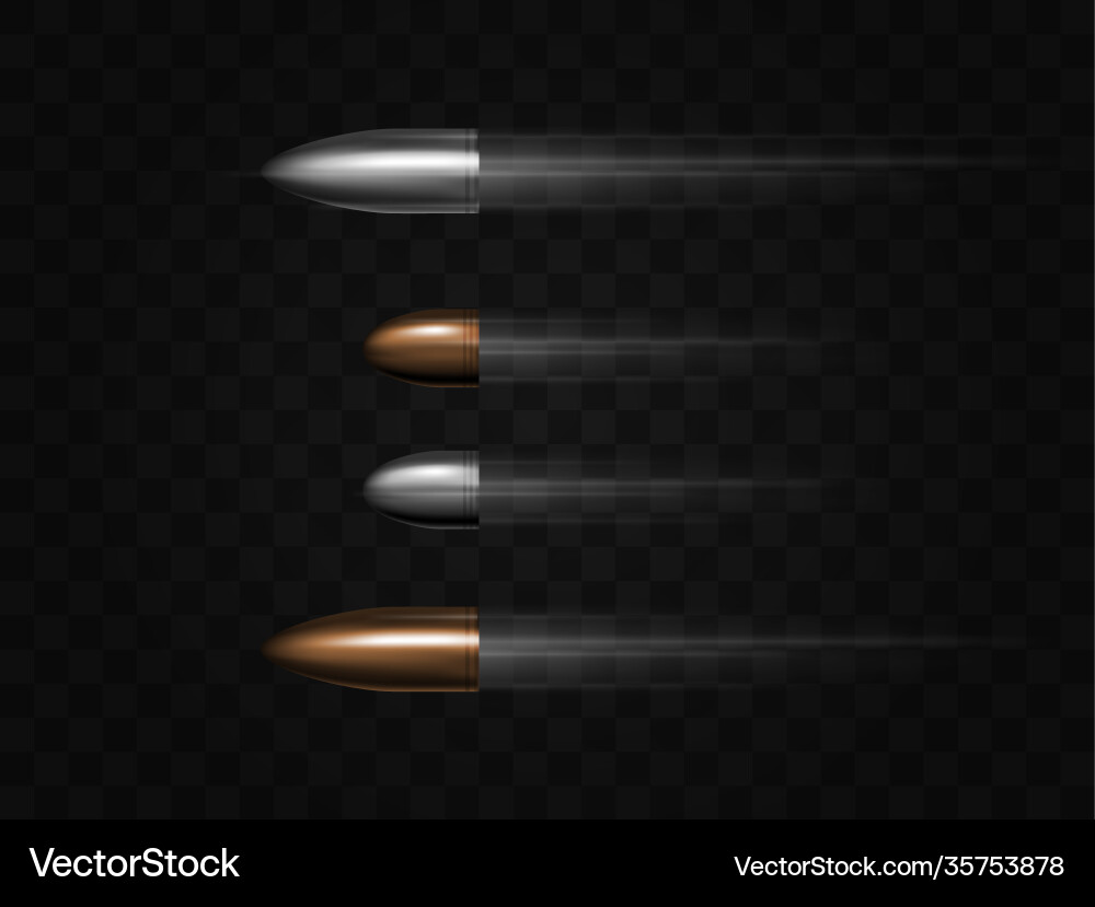 Bullet in flight with traces isolated Bullet in flight with traces isolated vector image