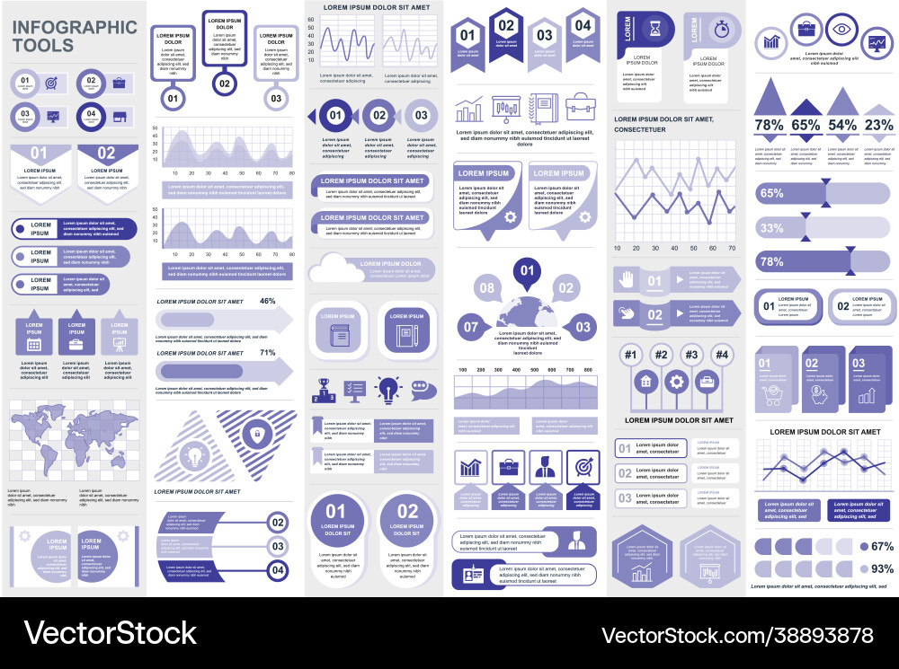 Bundle infographic elements data visualization Bundle infographic elements data visualization vector image