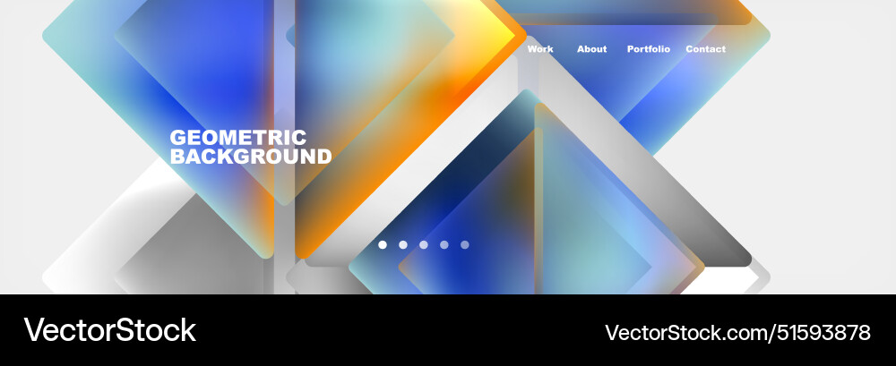 Colorful fluid gradient triangles and squares web Vector Image