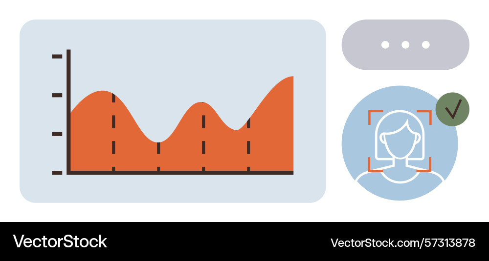 Data analysis graph and face identification Data analysis graph and face identification vector image