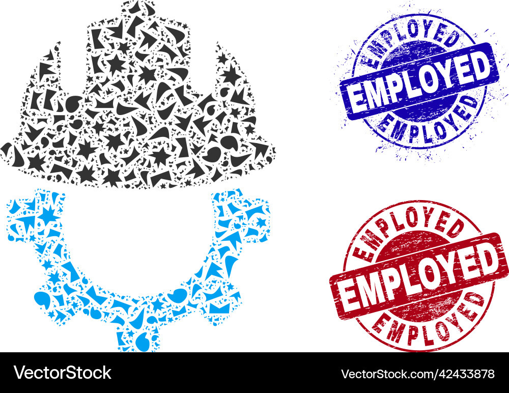 Development helmet mosaic of shards with employed Development helmet mosaic of shards with employed vector image