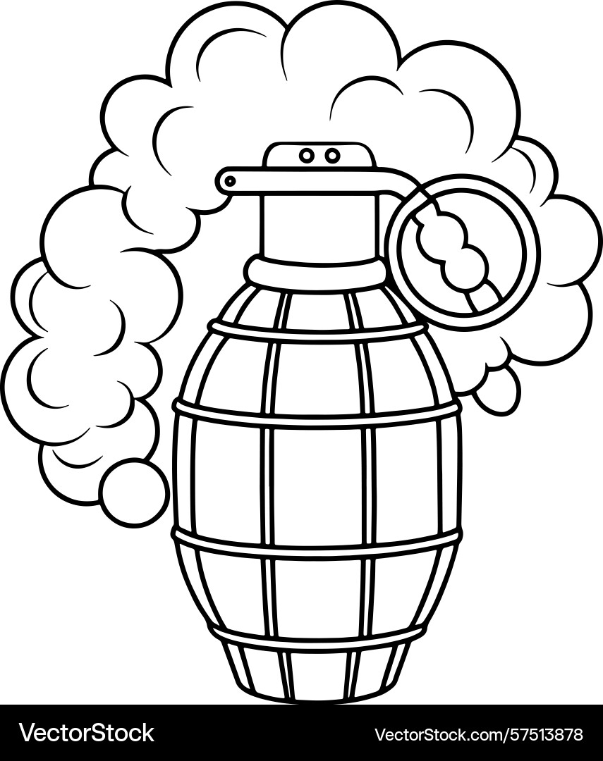 Explosive grenade in minimal line style Vector Image
