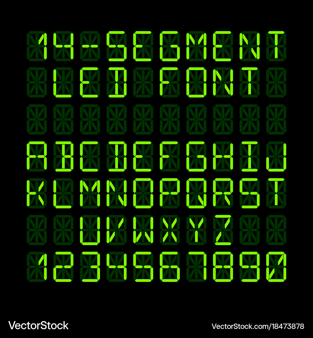 Fourteen Segment LED Display vector image