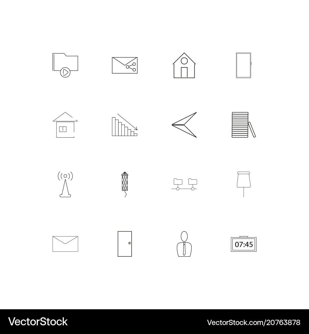 Internet of things linear thin icons set outlined Internet of things linear thin icons set outlined vector image