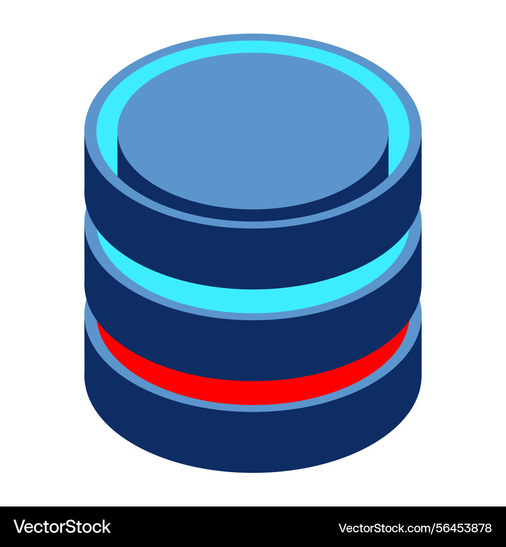 Isometric cloud database computing and file Isometric cloud database computing and file vector image