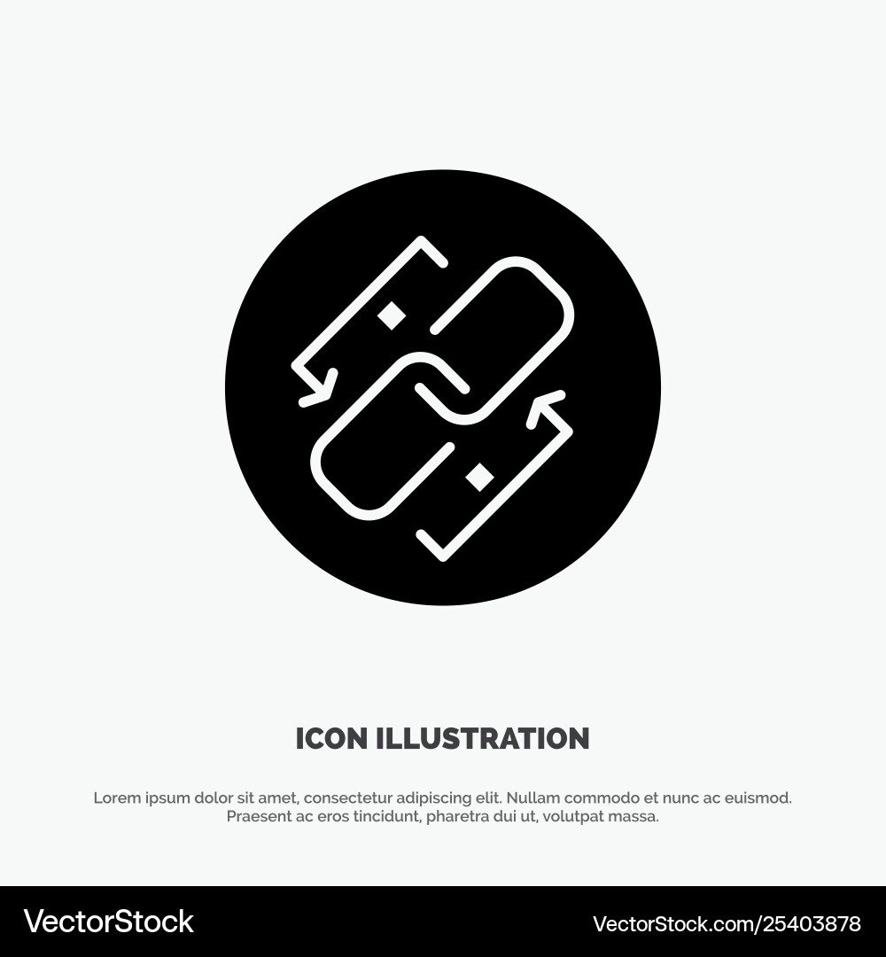 Link chain url connection solid glyph icon Link chain url connection solid glyph icon vector image