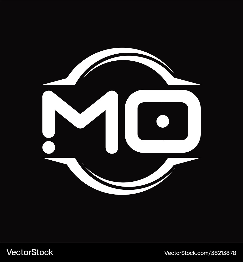 Mo logo monogram with line style design template Vector Image