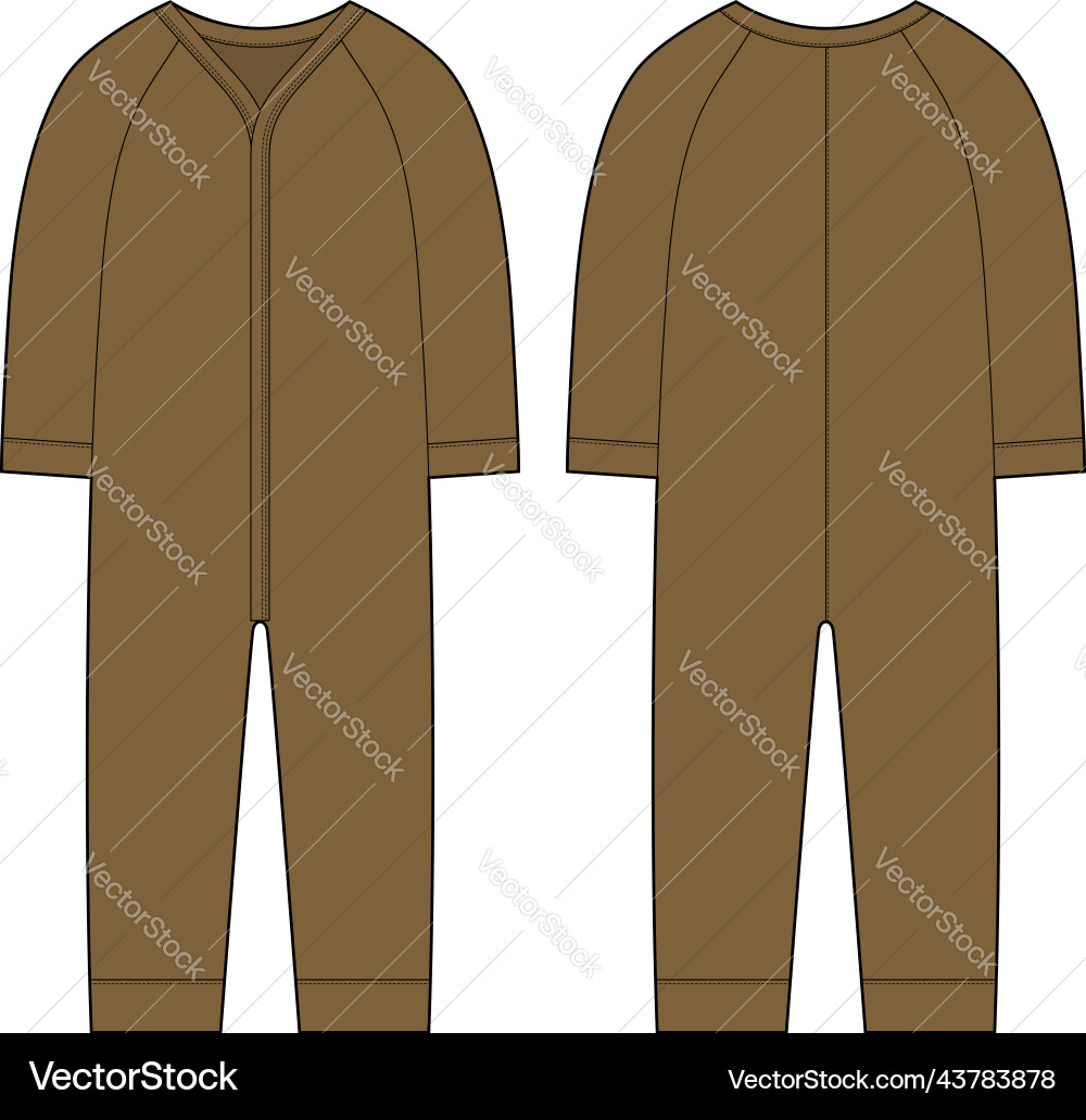 Onesie with a long sleeves infant romper brown Onesie with a long sleeves infant romper brown vector image