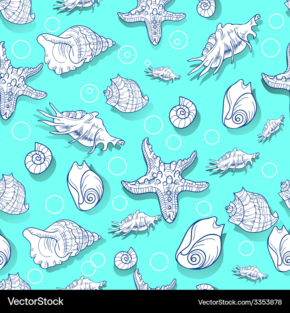 Pattern seashell vector image