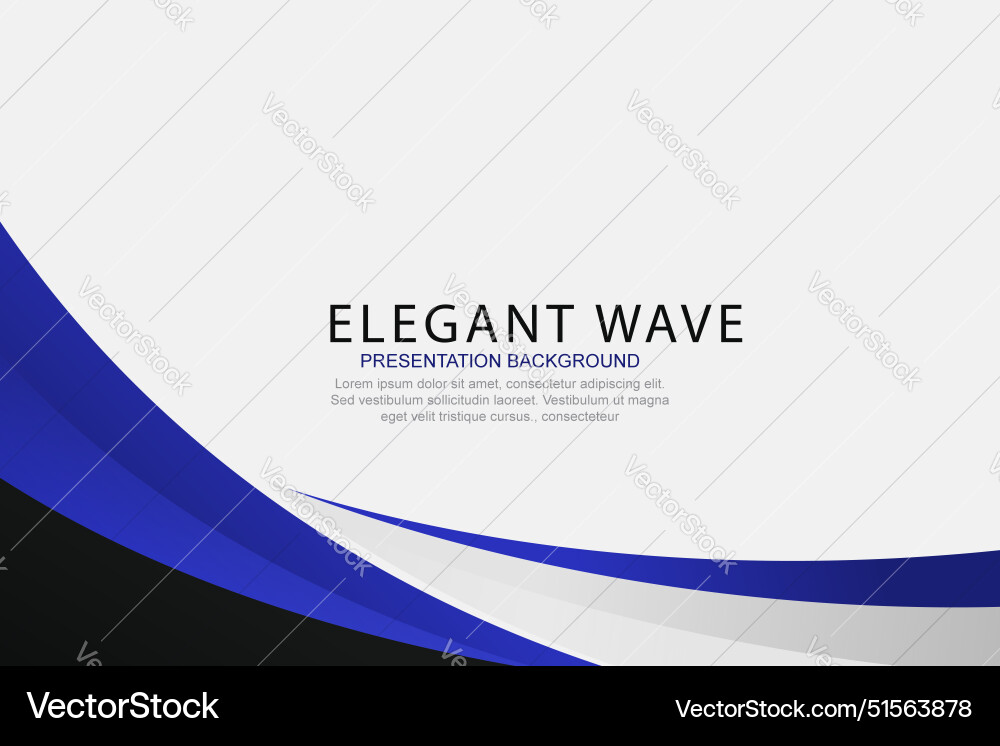 Presentation background with elegant wave design vector image