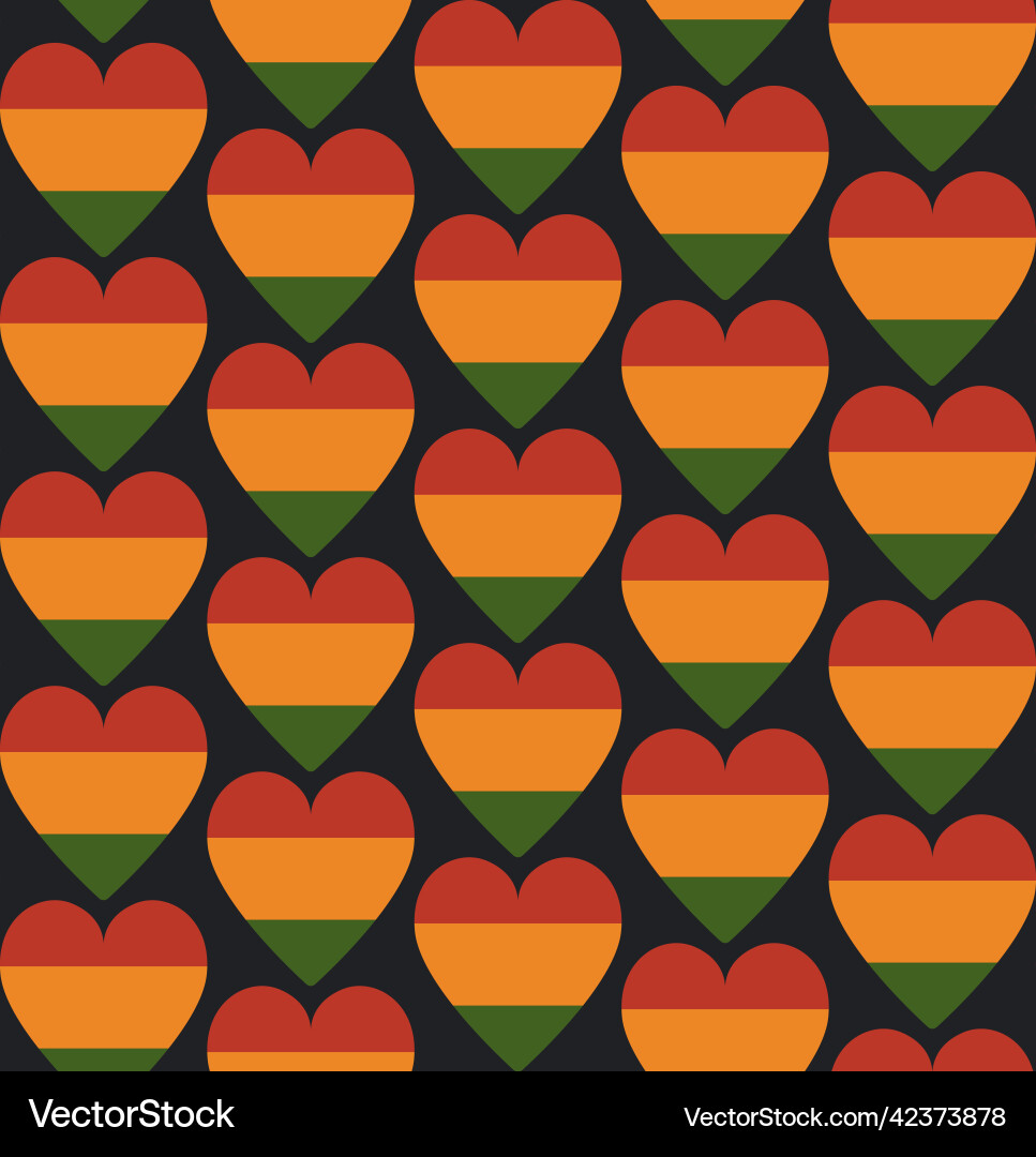 Seamless pattern with hearts in traditional pan vector image