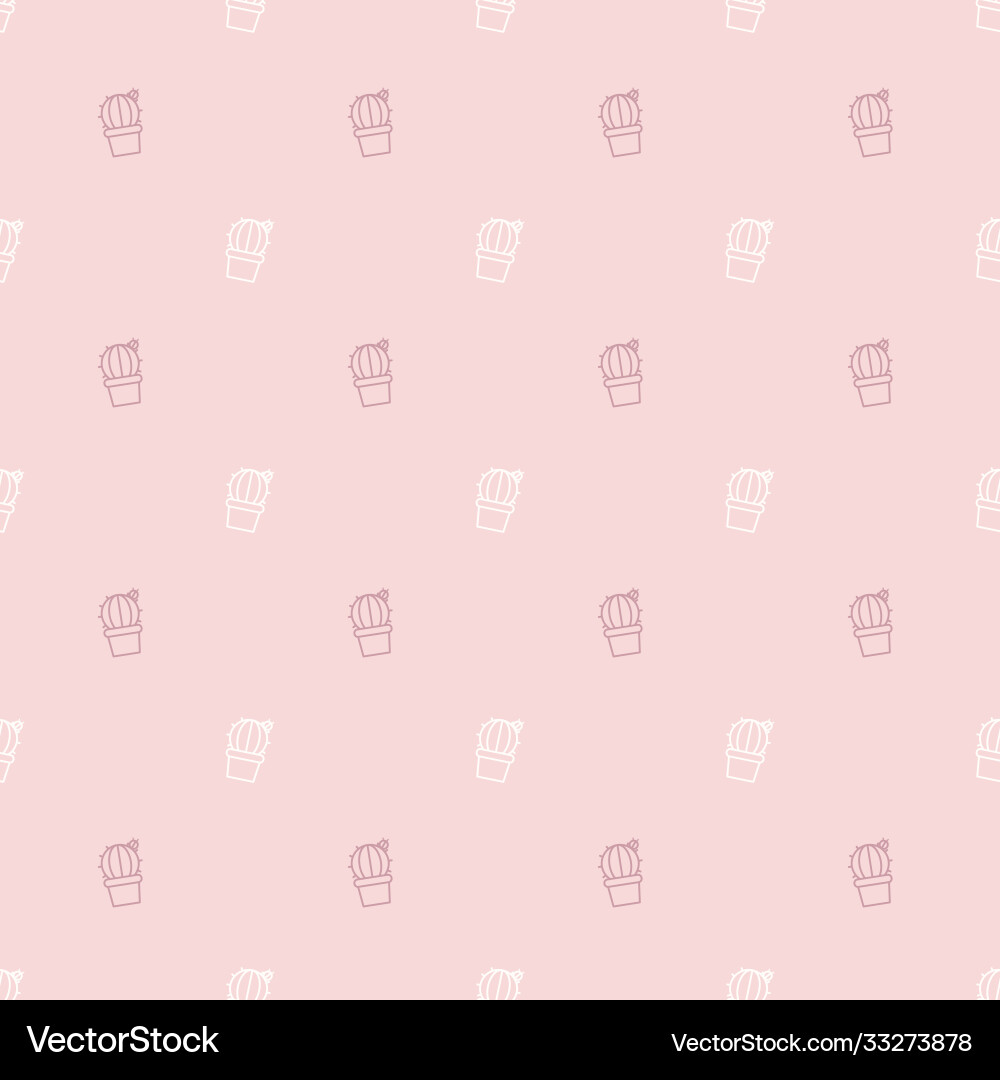 Seamless repeat pattern design with cactus element vector image