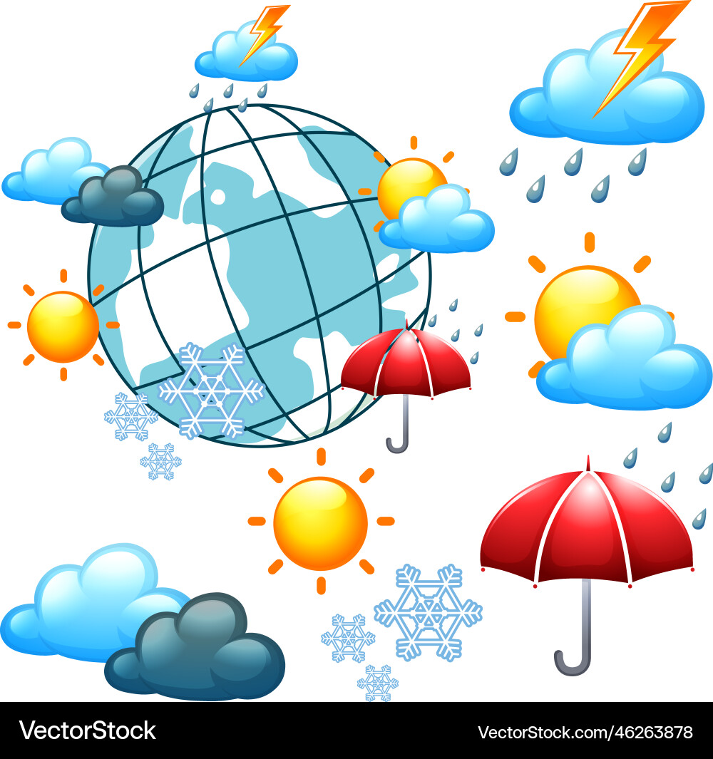 Set of weather icons Set of weather icons vector image