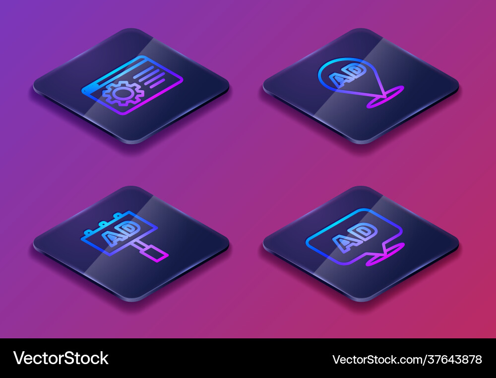 Setzen Sie isometric line Browser Einstellung Werbung Setzen Sie isometric line Browser Einstellung Werbung vektorbild