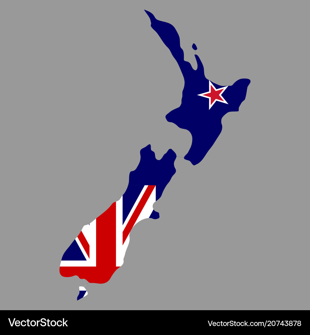 Silhouette country borders map of new zealand Silhouette country borders map of new zealand vector image