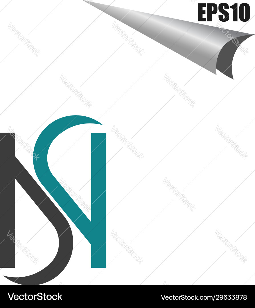 Simple sn initial monogram design template Simple sn initial monogram design template Vector Image