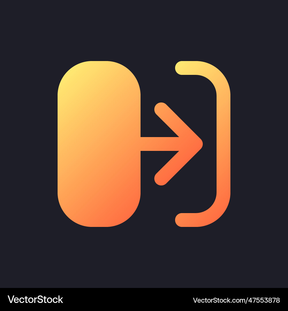 Transition orange solid gradient ui icon for dark Transition orange solid gradient ui icon for dark vector image