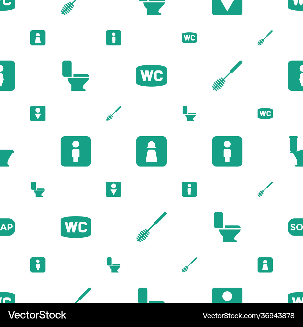 Wc icons pattern seamless white background vector image